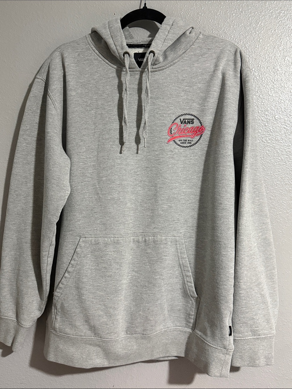 Vans Light Gray Hoodie with red Chicago Logo